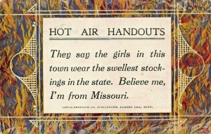 GIRLS IN THIS TOWN WEAR SWELLEST STOCKINGS IN STATE~DUSTIN NEBRASKA 09 POSTCARD