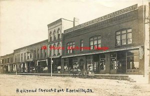 IL, Earlville, Illinois, RPPC, Railroad Street, Dupee Brothers Store, CR Childs