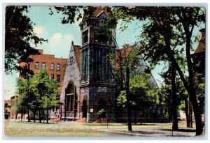 South Bend Indiana IN Postcard First Presbyterian Church Exterior Building c1909