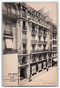 c1940's Hotel Madison Corner of Avenue De L'Opera Paris France Postcard