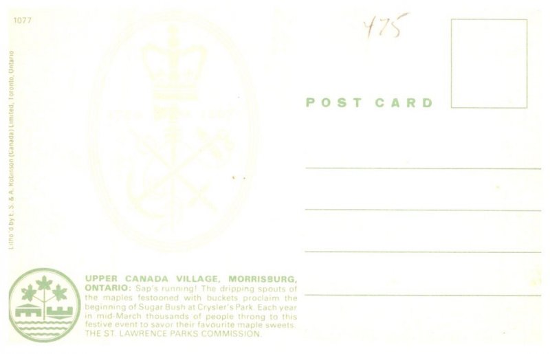 Upper Canada Village Harvesting Saps running