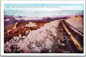 Denver Colorado CO, 1950 Above the Clouds, from Summit of Pikes Peak, Postcard