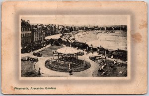 Weymouth Alexandra Gardens England Beach Park Buildings Hotels Postcard