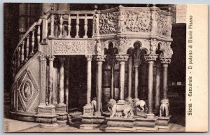 Vtg Siena Italy Cathedral The Pulpit of Nicola Pisano Cattedrale 1910s Postcard