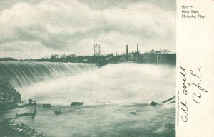 Vintage Postcard 1906 New Dam Water Reservoir Source Holyoke Massachusetts MA