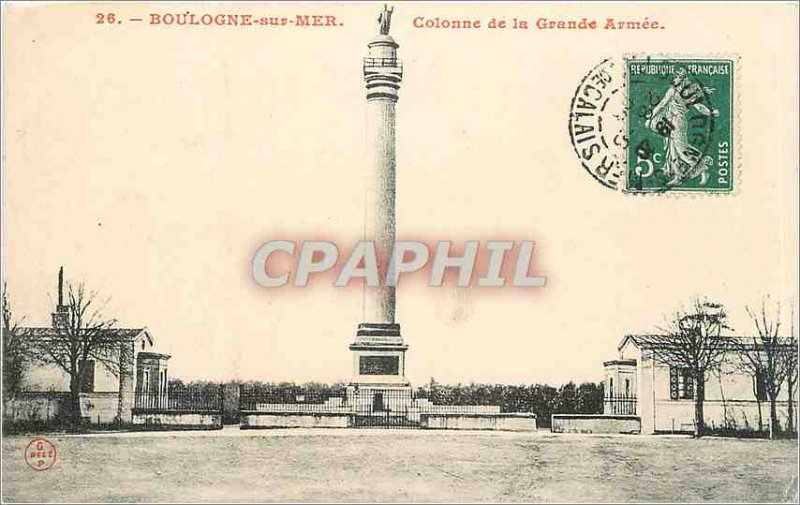 Old Postcard Boulogne sur Mer Column of the Grande Armee