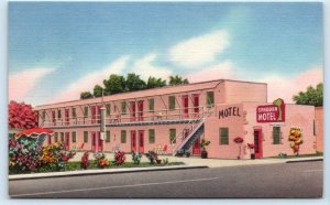 MIAMI, Florida FL ~ Roadside SANBORN MOTEL ca 1940s Linen Postcard