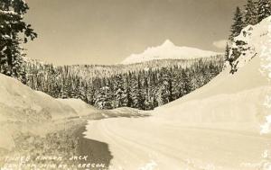 OR - Santiam Highway, Three Finger Jack  RPPC