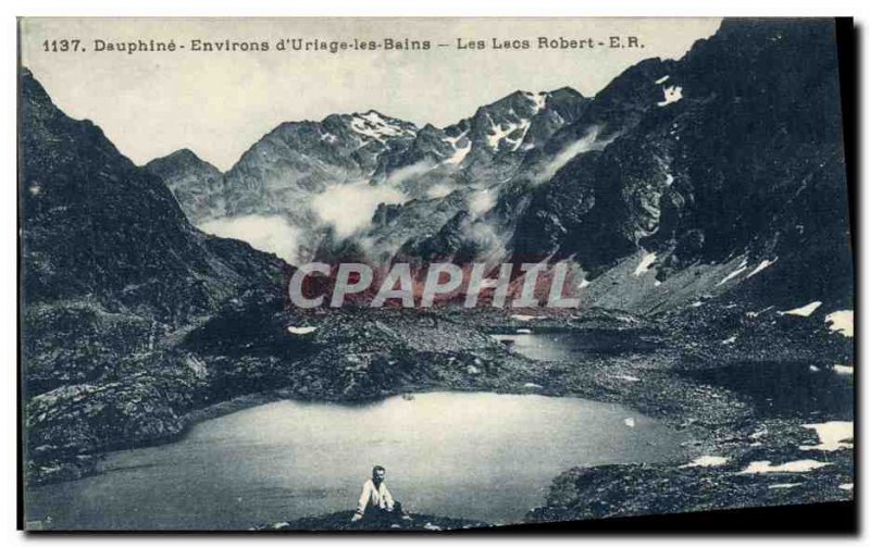 Old Postcard Dauphine vicinity of Uriage les Bains Lakes Robert