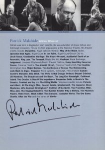 Hinterland Patrick Malahide Irish 7x CAST Hand Signed Theatre Programme