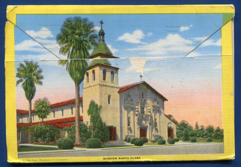 California ca Beautiful Golden Gate Bridges Pacific Grove Bay postcard folder