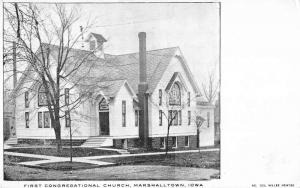 Marshalltown Iowa First Congregational Church Antique Postcard K94004