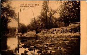 View at Powder Mill, Platteville WI c1912 Vintage Postcard J60