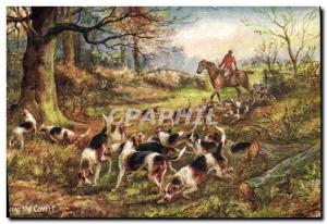 Postcard Old Dogs Dog Hunting hounds has Drawing the Covert Cavalier