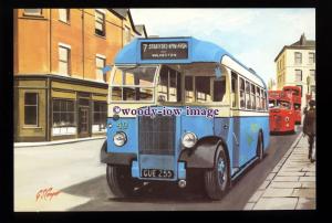 tm6636 - Stratford Blue Bus, at Leamington Spa - Artist - G.S.Cooper - postcard