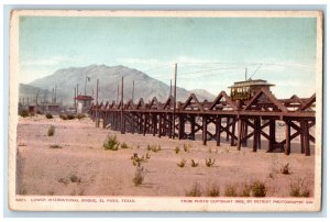 c1940's Scene in Lower International Bridge El Paso Texas TX Vintage Postcard 