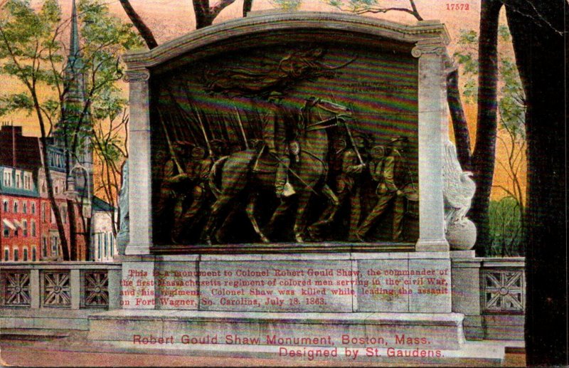 Massachsetts Boston Robert Gould Shaw Monument 1909