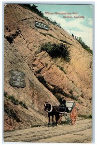 c1910 Where Montgomery Fell Quebec Canada Horse Carriage Antique Postcard