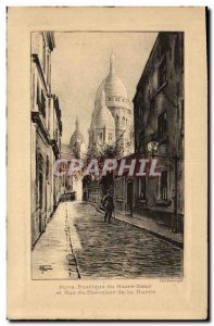 Old Postcard Paris Basilique du Sacre Coeur and Rue du Chevalier de la Barre ...