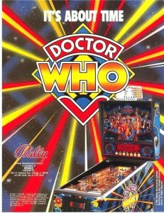 Doctor Who Pinball FLYER Original NOS Artwork Promo Daleks Dr Tardis Sci-Fi 1992