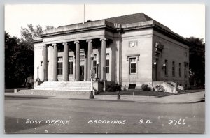 Brookings South Dakota Post Office Building RPPC Postcard C27