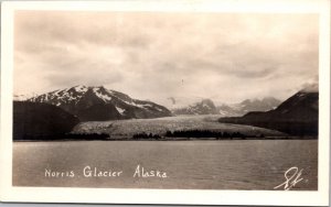 Real Photo Postcard View of Norris Glacier in Alaska