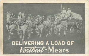 Postcard C-1910 Armour Meat Delivery Wagon Advertising 23-3420