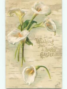 Unused Pre-1907 easter LOTS OF BEAUTIFUL FLOWERS J1922