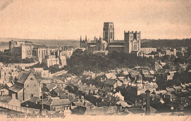 Vintage Postcard Durham From The Railway Towers Landmarks and Buildings UK