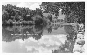 RPPC TRUCKEE RIVER AT RENO NEVADA RENO REAL PHOTO POSTCARD (c. 1940s)