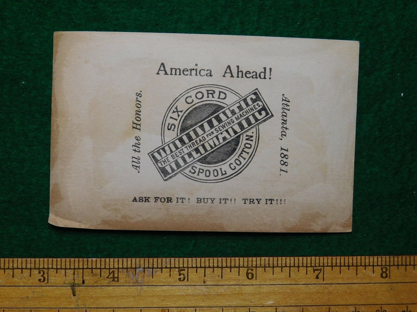 1870s80s Willimantic Spool Thread Cherub Lightning Victorian Trade