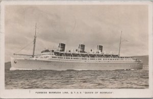 RPPC Postcard Ship Furness Bermuda Line Queen of Bermuda