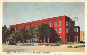 De Queen Arkansas birds eye view outside Hotel Luton  antique pc BB10