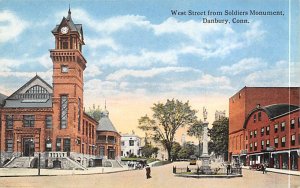 West Street from Soldiers Monument Danbury, Connecticut CT