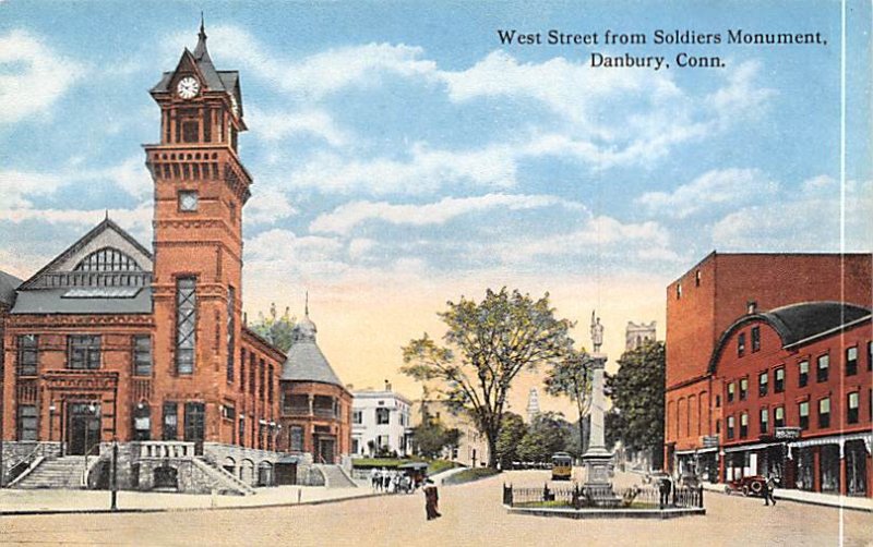 West Street from Soldiers Monument Danbury, Connecticut CT