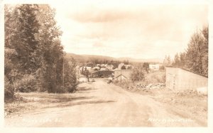 Postcard Real Photo Village Entrance Buildings Architecture Street View RPPC