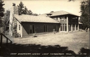 Lake Tomahawk Wisconsin WI Camp American Legion Real Photo Postcard