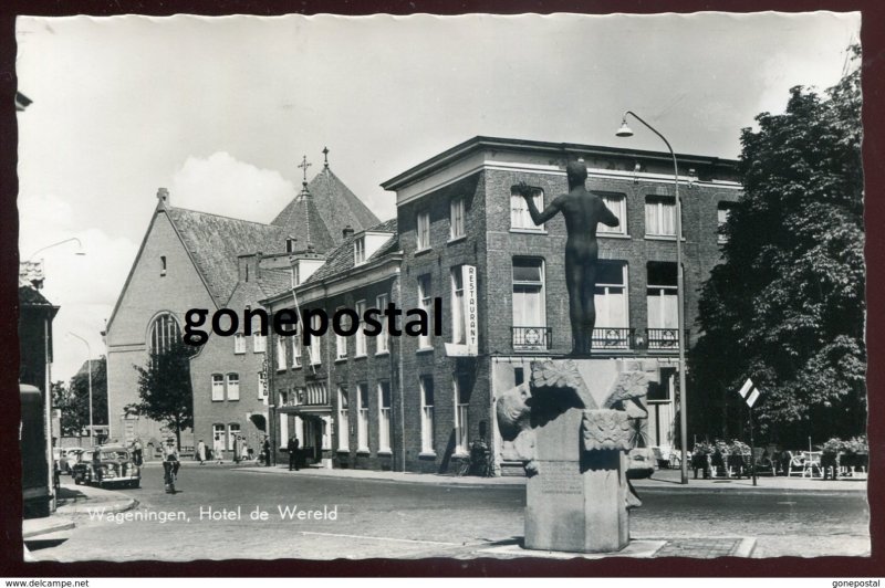 dc1367 - NETHERLANDS Wageningen 1950s Hotel de Wereld. Real Photo Postcard