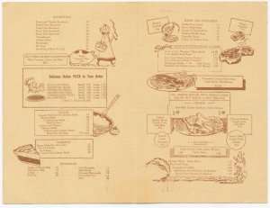 c1960 Tiftonian Restaurant Menu Chattanooga Tennessee Postcard