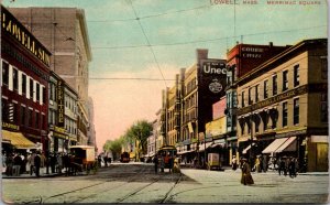 Postcard Merrimac Square in Lowell, Massachusetts