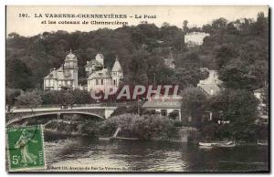 La Varenne Chennevieres Old Postcard Bridge and the hills