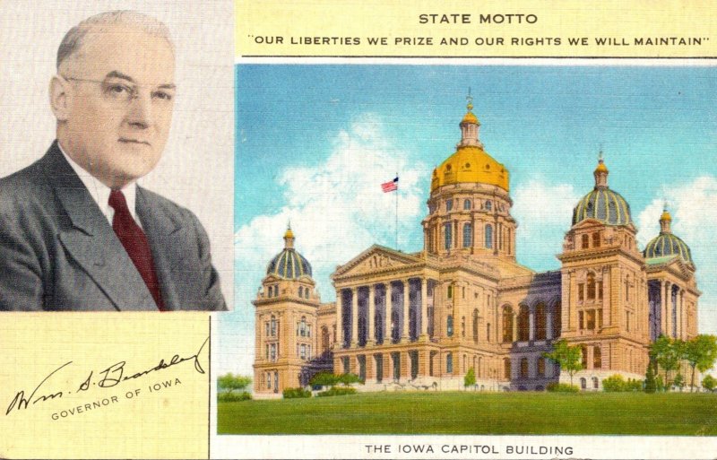 Iowa Des Moines State Capitol Building & William S Beardsley 31st Governor Of...