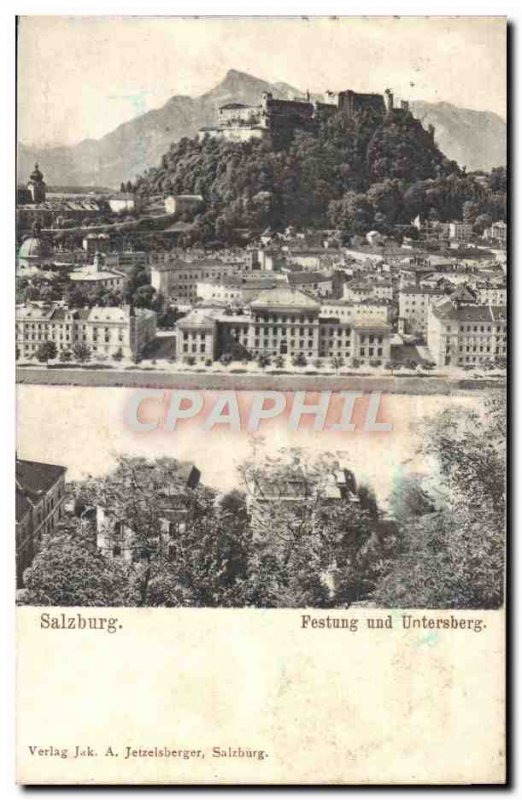 Postcard Old Salzburg Festung und Untersberg