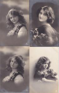 Romany Gypsy Fashion 4x Antique Glamour Postcard s