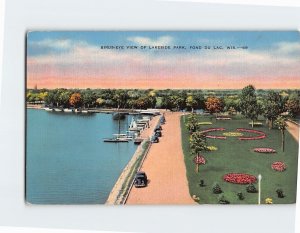 Postcard Birds Eye View Of Lakeside Park Fond du Lac Wisconsin USA