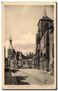 Avallon Postcard Old L & # 39eglise Saint Lazare and the belfry