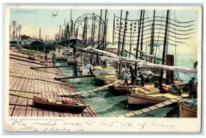 1907 Oyster Luggers Boats Harbor At New Orleans Louisiana LA Posted Postcard