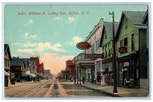 c1910 Savoy Theatre Dentist Williams Street Looking East Buffalo NY Postcard