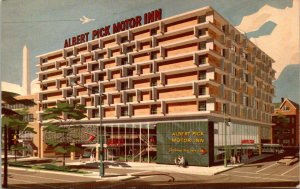 VINTAGE POSTCARD ALBERT PICK MOTOR INN ATOP THE AIRLINES BUS TERMINAL WASHINGTON