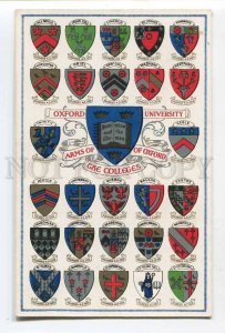 287171 UK OXFORD University arms of colleges Vintage postcard